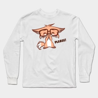 Cute Kawaii Nerd Fox please Long Sleeve T-Shirt